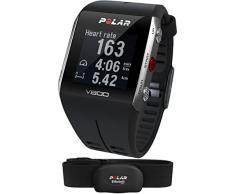 Polar V800 Orologio GPS multisport per monitoraggio attività fisica, altimetro barometrico, con fascia cardio bluetooth smart, Nero/Grigio