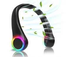 ITSHINY Ventilatore da Collo, Ventilatore da Collo Portatile, Mini Ventilatore Senza Pale USB Ricaricabile Batteria 4000 mAh Ventilatore Silenzioso Potente con 3 velocità e Luci LED per Ufficio Viaggi