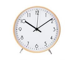 ALEENFOON Orologio da parete in legno al quarzo da 22 cm, moderno, silenzioso, senza ticchettio, orologio da parete in legno, per soggiorno, camera da letto, ufficio, cucina