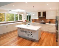 'Wall Sticker Studio - Adesivo da parete, motivo: citazione Kitchen Is The Heart ", nero, Large