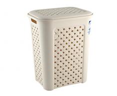 Tontarelli Porta Biancheria heria Arianna Forato lt50 Riordino e Lavanderia, Beige, 50 Litri