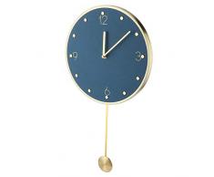 plplaaobo Orologio, Orologio da Parete, Orologio oscillante Moderno Semplice con Decorazione Orologio da Parete a Pendolo per la Decorazione dellhome Office(Blu)