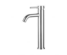 Ibergrif M11203 Rubinetto per lavabo alto, miscelatore monocomando per lavandino, acciaio inossidabile, cromo