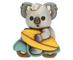 THUN - Soprammobile Koala con Tavola da Surf su Moto - Accessori per la Casa da Collezionare - Linea Surfing Sydney - Formato Medio - Ceramica - 14,4 x 11,2 x 17,7 h cm