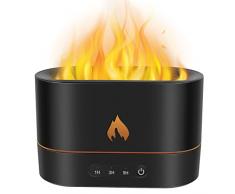 Diffusore di Aromi con Effetto Fiamma, Teklemon 250ml Diffusore di oli Essenziali Ultrasuoni, Umidificatore a Fiamma con 3 Funzione Timer & Spegnimento Automatico per Yoga/Camera da Letto/Soggiorno