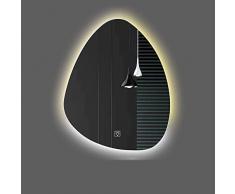 Specchio cosmetico con luci Specchio da bagno a LED illuminato a parete Specchio a goccia irregolare Decorazione da parete Specchio retroilluminato senza cornice Bagno 20X28inch (D