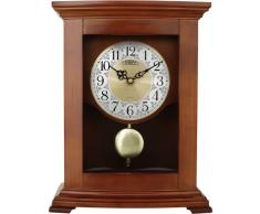 Prim E03.3889.50.A - Orologio da tavolo, in legno, con quadrante decorativo, 240 x 330 x 130 mm, colore: Marrone/Legno