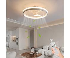 Baerolc Ventilatore da Soffitto con Luce, 40CM Dimmerabile Plafoniera con Ventilatore con Telecomando, 6- Marce Lampadario con ventilatore da soffitto, Temporizzazione ventilatore silenzioso