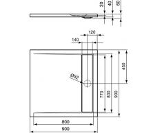Ideal Standard, K815301, Strada piatto doccia K815301 con pop portavaso in metallo 90 x 90 cm, bianco