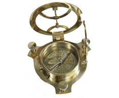 Bussola solare, ottone massiccio con meridiana, 10.2 cm
