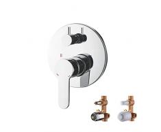 Ibergrif, Robinet Miscelatore Monocomando ad Incasso per Doccia, Cromo, Argento