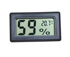 Monitor di Temperatura e umidità Mini Digital LCD Indoor Temperature Humidity Meter Termometro Igrometro (Nero)