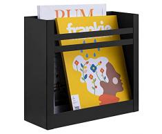 Navaris Portariviste da Parete 30x27x11cm - Porta Riviste Ferro Battuto - Portagiornali Pensile - Espositore Schedario per Giornali Lettere Documenti