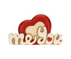 THUN - Soprammobile Scritta Me You in Ceramica Lavorata a Mano - Giorno degli Innamorati - Accessori per la Casa - Linea Tell Me Your Love - Ceramica - 30 x 7 x 16,5 h cm