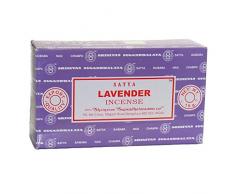 Sai Baba Nag Champa, bastoncini di incenso alla lavanda, 1 confezione con 12 pacchetti da 15 g