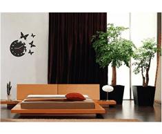 FLEXISTYLE Orologio da Parete Salotto Tondo Moderno Farfalle Nero Decorativo Silenzioso 30 cm