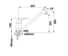 Blanco, Miscelatore per lavello, alta pressione, grigio - 517721