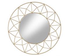 MONTEMAGGI Specchio Rotondo da Parete Cornice Oro in Ferro 50X3.5X50cm