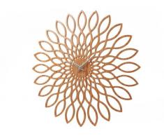Karlsson Sunflower Orologio da Muro in legno MDF, beige, legno/mdf, rund
