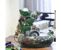 GL-Indoor fountain Foglia di Loto con Coppe d'Acqua Fontana d'Acqua Interna con Luce a LED | Dimensioni 30 * 13,5 * 30 cm