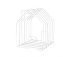 Balvi Portariviste Home Colore Bianco A Forma di casa Contiene Un Gran Numero di riviste, cataloghi e