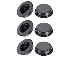 SEWSAW 6 Pezzi Maniglie Tonde Incasso Maniglia Cassetto Incorporata Maniglie Maniglie Salvaspazio in Acciaio Inox per Cassetti Armadi Mobili su Misura (Nero)