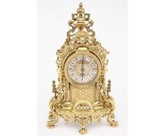 arterameferro Orologio Barocco da Tavolo in Ottone Lucido Mensola Stile Francese