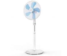 Brandson - Ventilatore a piantana da 50W, Ventilatore da Terra da 40 cm, Ventilatore Regolabile in Altezza, Angolo di inclinazione di 30°, 3 Livelli di velocità, Oscillazione 80