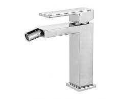 Ibergrif M15005 Atenas, Bidè Quadrato, Miscelatore Monocomando per Lavabo, Cromo, argento