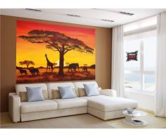 Great Art African Sunset/Tramonto in Africa FOTOMURALE - Africa Saf Ari Quadro - XXL tappezzeria da Parete/Decorazione da Parete murale by 210 x 140 cm
