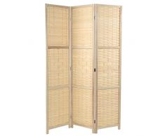 DESIGN DELIGHTS RUMTEILER Bambu | 3 pezzi, 170 x 120 cm, bambù | Paravento | Divisorio pieghevole per stanza, divisorio indipendente | Colore: naturale