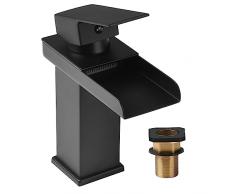 Rubinetto per Lavabo, Piazza Rubinetto Miscelatore Monocomando Cascata Elegante,Miscelatore Monocomando per Bidet Lavandino Rubinetto per Acqua Fredda e Calda