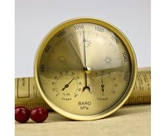 Barometro esterno termometro igrometro barometro stazione meteo manometro barometro, barometro per parete domestica strumento aria 3 in 1 (rame)