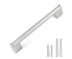 FULGENTE® Maniglie per mobili in nichel satinato, confezione da 10 pezzi 160mm Maniglia per cassetti, Acciaio inossidabile spazzolato cromate stile moderni