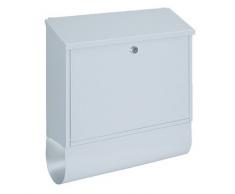 Rottner Villa Spezial - Cassetta postale A4 in acciaio con portagiornali integrato, colore: Bianco