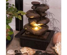 Creative Touch Zen Flow - Fontana dellacqua per interni, con luce LED, dimensioni: 21,5 x 19 x 27 cm, spina inglese a 3 pin inclusa