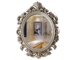 JYING Specchio da Parete Barocco Vintage,Specchiera da Parete Decorativo Oro/Argento Antico di Lusso per Camera da Letto,Corridoio,Soggiorno,Bagno,54x75 cm (21x30 Pollici)