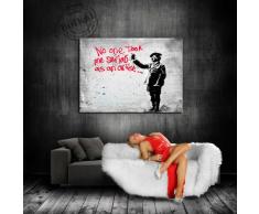Quadro su tela Banksy Street Art Graffiti 100 x 70 cm - tela montata su telaio - Stampe artistiche, tela foto, immagini, Poster, dipinto, Pop Art decorazione Arte immagini da parete