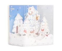 Cartoline di Natale musicali pop-up, Cartolina pop-up natalizia Artigianato Paesaggio innevato Ottima fattura Bella incisione traforata con cartone per la benedizione della scrittura