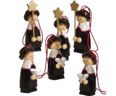 BRUBAKR Statuine natalizie, raffiguranti i Re Magi, realizzate in legno di alta qualità e dipinte a mano - ideate per essere appese all'albero di natale - decorazione natalizia da sei pezzi