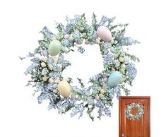 Odavom Corona Porta Pasquale,Decorazione Ghirlanda di Uova di Pasqua | Corona di Pasqua con Uova Colorate per la Decorazione della Parete della Porta dingresso