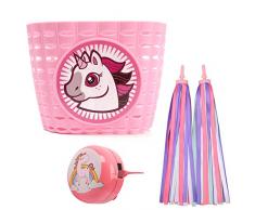 ASPIRER Campanello per Bici per Bambini,Bicicletta Bici Manubrio Stelle Filanti Streamers, Stile Unicorno,di Sicurezza Removibile Allarme Corno Protezione Dellinfanzia