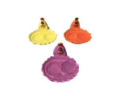 PIATTINO PORTAUOVO 1 PZ ASS. CERAMICA DECORAZIONI ADDOBBI PASQUA