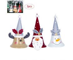 Campanella di Babbo Natale per albero di Natale Babbo Natale bambola appendere campane decorazione