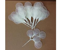 25 FIORI CON 5 RACCHETTE PORTA CONFETTI BOMBONIERE SEGNAPOSTO (AVORIO)