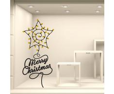 Adesivi Murali Vetrofania natalizia "Stella di lampadine" - Misure 55x120 cm - Vetrine negozi per Natale, stickers, adesivi