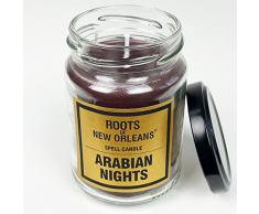 Roots Candle Arabian Nights – Candela magica in vetro con istruzioni rituali dettagliate (lingua italiana non garantita) – per attirare le persone – Hoodoo, Voodoo, Conjure