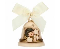 THUN - Limited Edition 2022 - Campanella Beige in Ceramica Decorata a Mano con Iconico Angelo con Stella - Idea Regalo Natale 2022 - ø 7 cm, 8 cm h