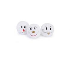 Camon- Gioco di Natalizio per Cani 3 Palle di Neve in Peluche 7 cm
