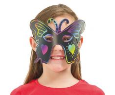 Baker Ross Maschere di Carnevale scratch art per bambini (confezione da 10)